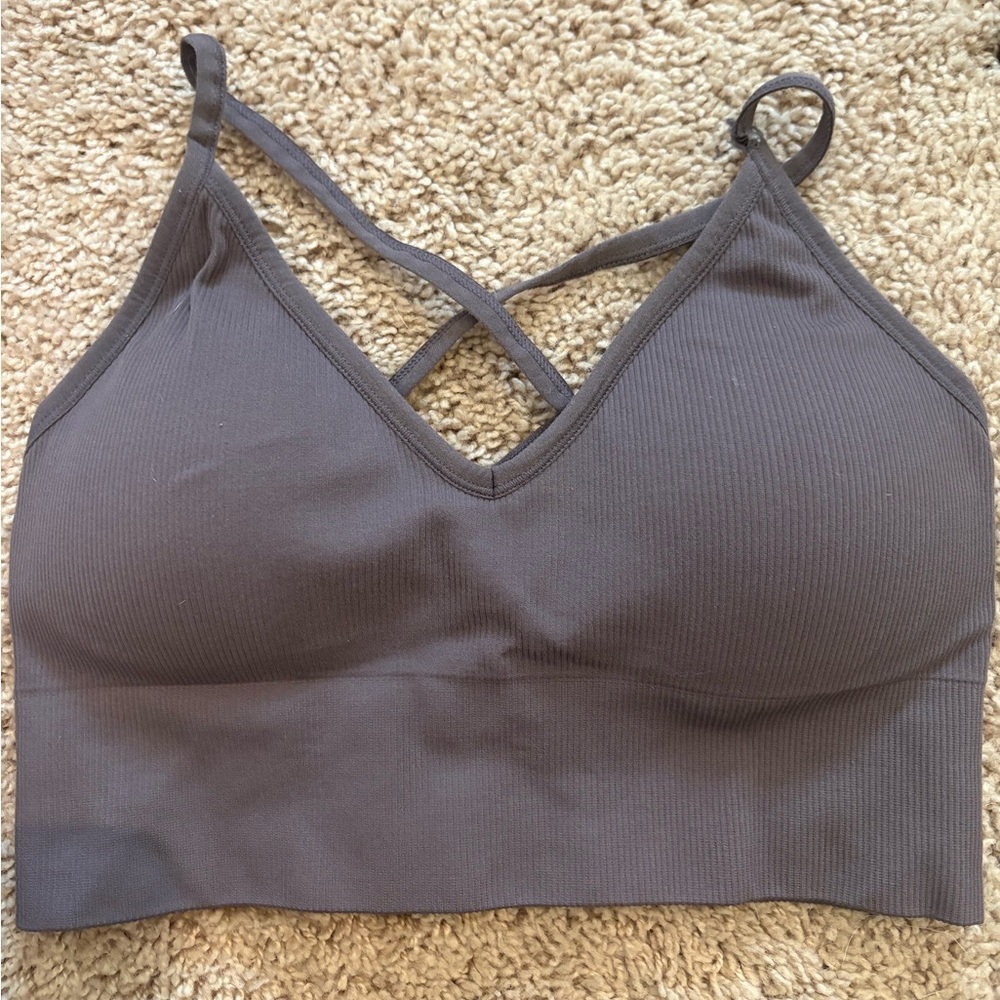DSG Gray/purple Ribbed Bra